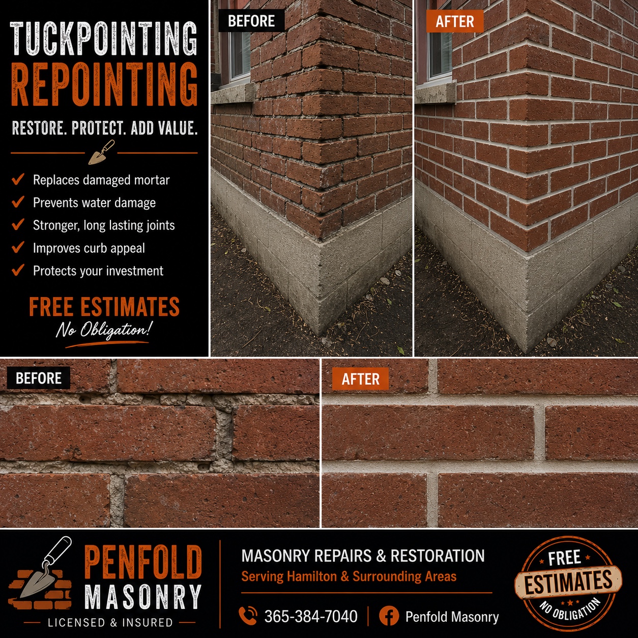 Before and after repointing